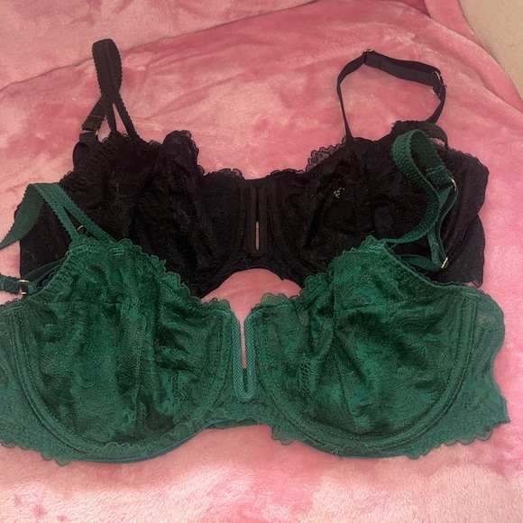 Auden Other - NWOT Auden Classic Black and Green Non-padded Lace Bra Bundle 36C (set of 2)